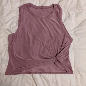 Cropped, front twist muscle tank